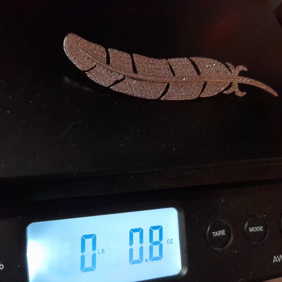 Vintage Carolee Feather Brooch, Pave' Rhinestones, Silver Tone, 4 1/4" - Picture 11 of 12